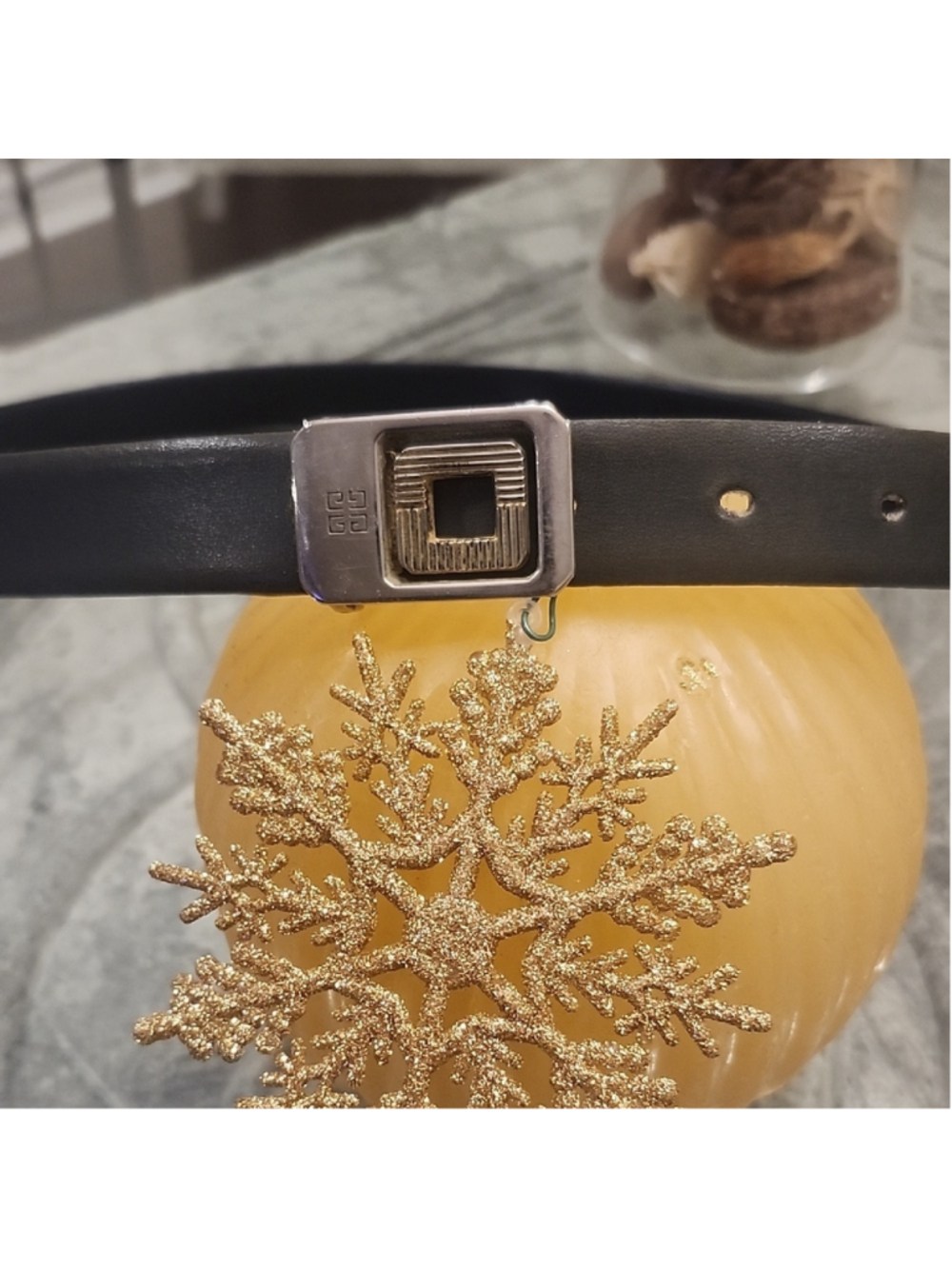 Givenchy Women's Reversible Logo Leather Belt Black And Gray 32 33 34 35 36